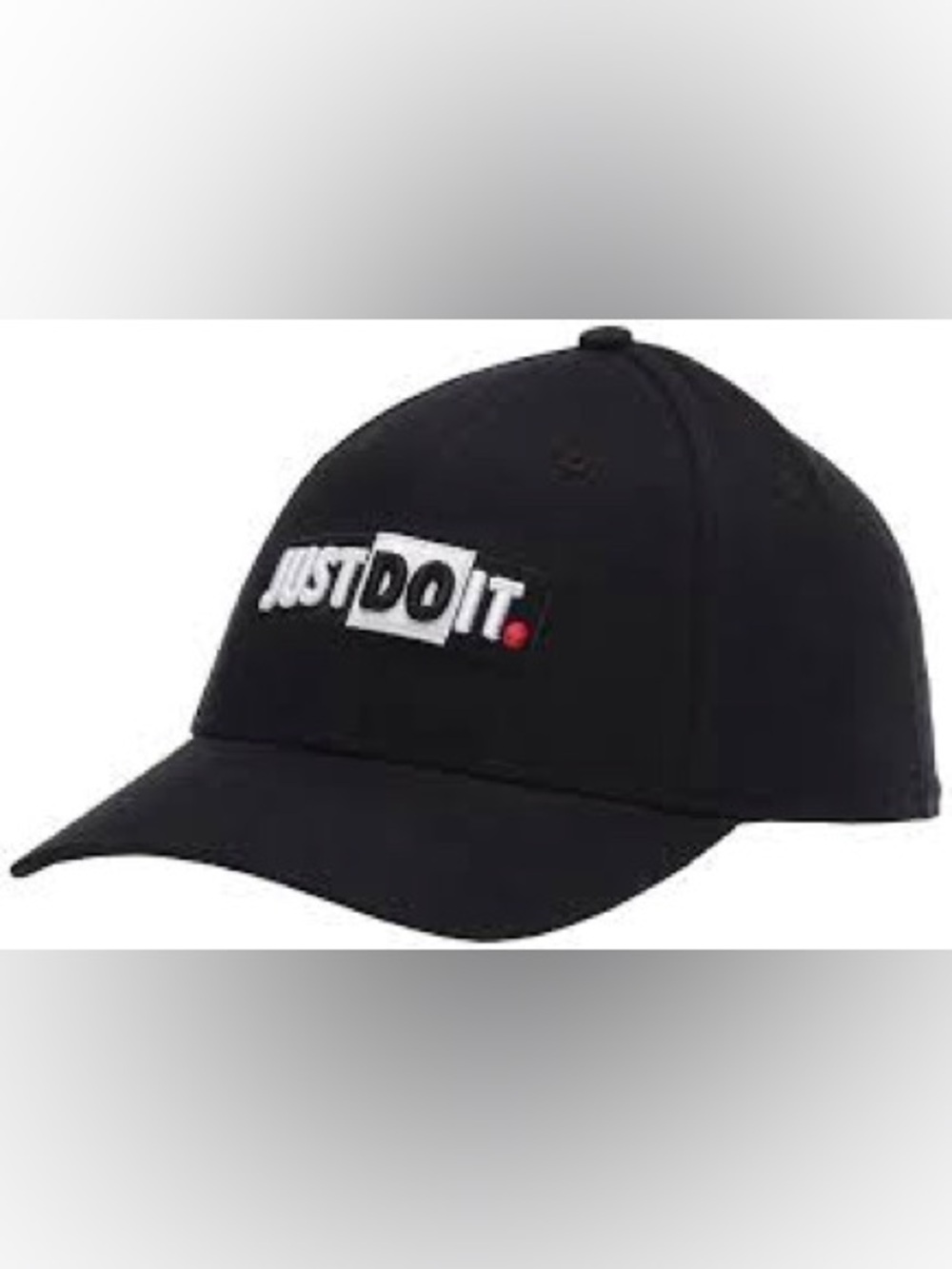 Nike Black 'JUST DO IT' Logo Cap with Red Accent